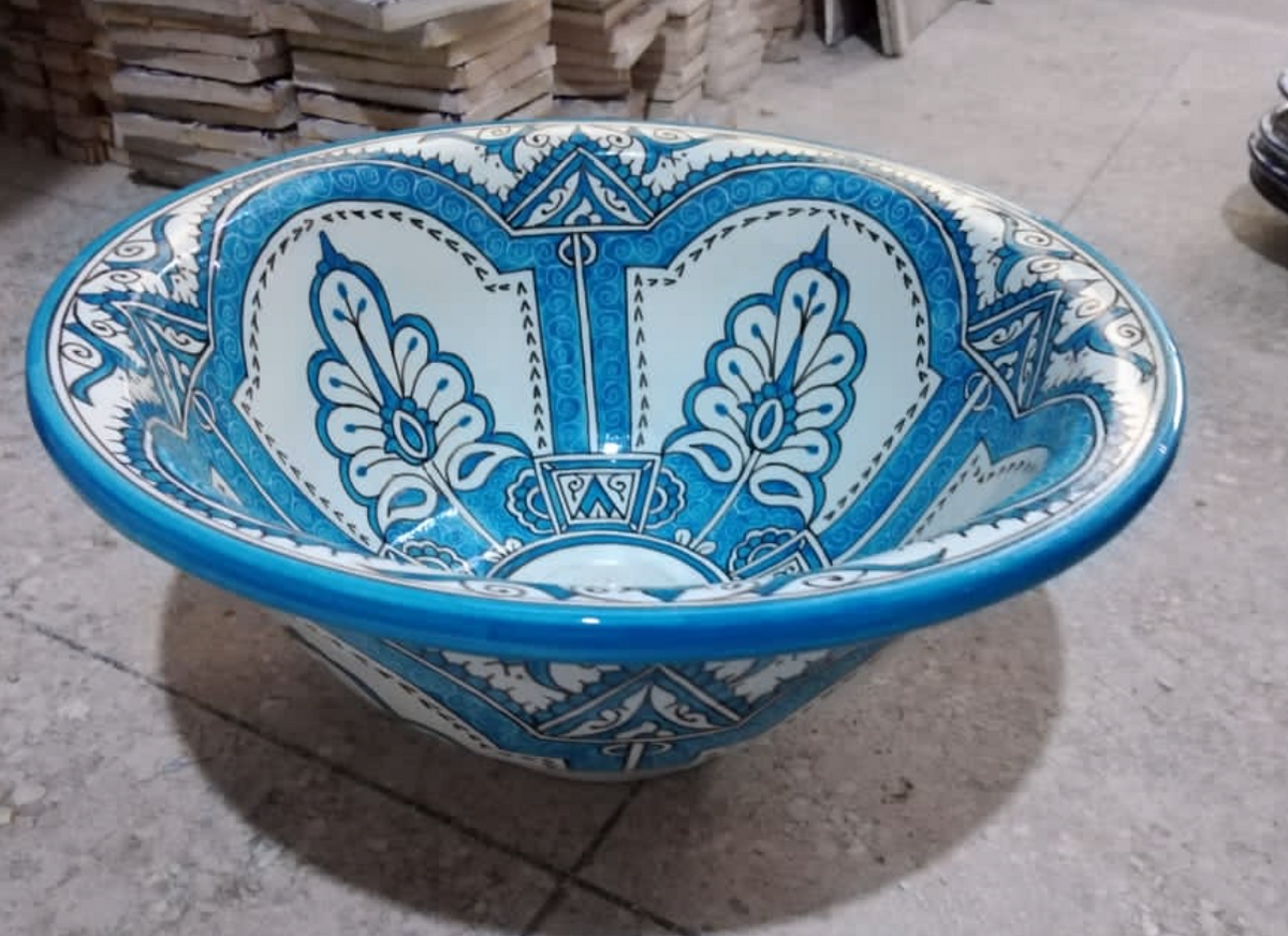 Moroccan washbasin sink/bathroom ceramic orders sink/ hand-painted ceramic sink/handmade moroccan ceramic vasque/bathroom sink decor