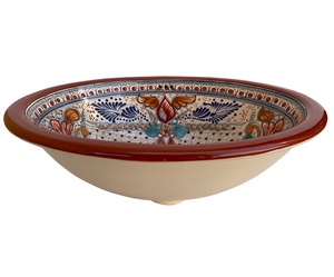 Mexican Tecali Ceramic Talavera Sink - Drop-in Basin