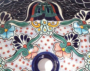 Mexican Turtle Ceramic Talavera Sink- Drop-in Basin - Unique Sinks