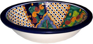 Mexican Janitzio Ceramic Talavera Sink - Drop-in Basin - Unique Sinks