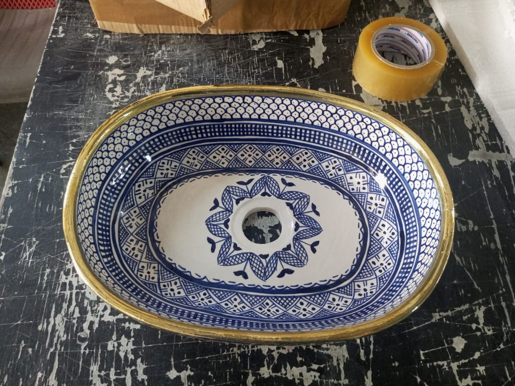 Meknes Moroccan Oval shaped sink