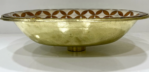 SABAH Moroccan Handcrafted Oval Sink – Brass, Wood & Resin