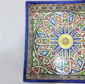 Moroccan NAIMA Hand-Painted Square or Rectangular Bathroom Sink
