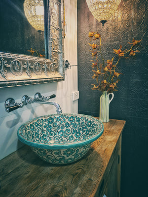 Moroccan SALIMA Hand-Painted Bathroom Sink