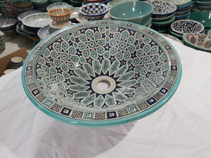 Moroccan RABIA Hand-Painted Bathroom Sink