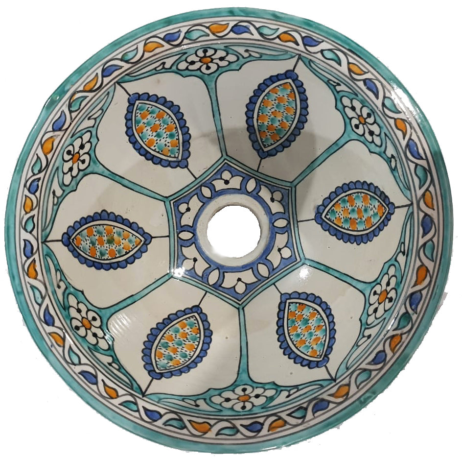 FARIDA Moroccan Hand-Painted Basin | Unique Sinks