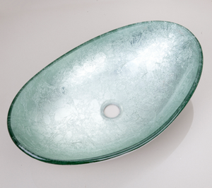 Glass Sink SILVER OVAL - Unique Sinks