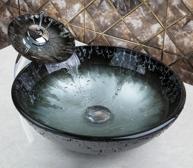 Glass Sink BLACK TO SILVER - Unique Sinks