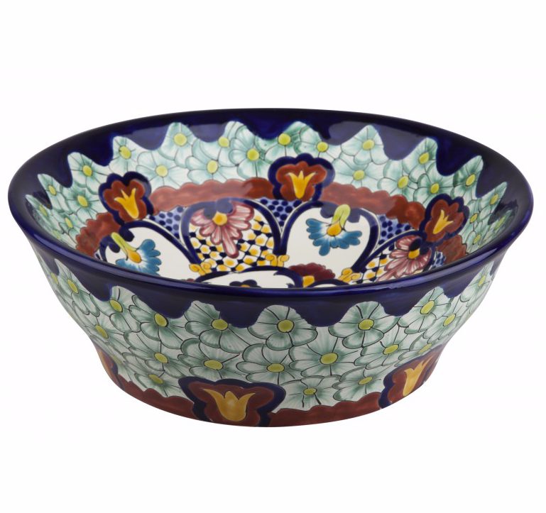 Mexican Juanetta Tall Vessel Hand-painted Bathroom Basin - Unique Sinks