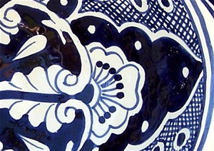 Mexican Traditional Blue & White Ceramic Talavera Sink- Drop-in Basin - Unique Sinks