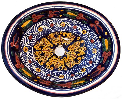 Mexican Marigold Ceramic Talavera Sink - Drop-in Basin - Unique Sinks