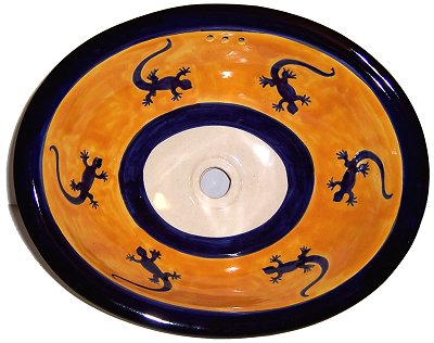 Mexican Lizard Ceramic Talavera Sink - Drop-in Basin - Unique Sinks