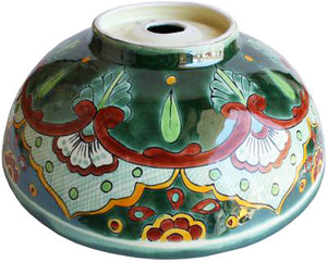 Mexican Valle Verde Round Ceramic Talavera Sink - Vessel Basin