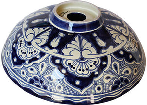 Mexican Blue Round Ceramic Talavera Sink - Vessel Basin - Unique Sinks